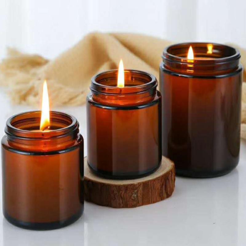 round glass candle jar