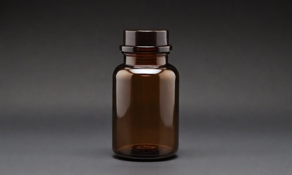 Brown Glass Pill Bottle: Secure & UV Protective